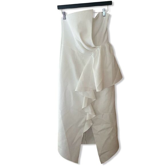 Elliatt Reception Dress white ivory midi asymmetrical wedding party Revolve M - Picture 4 of 11